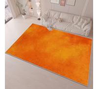Area Rug Living Room Dining Floor 60 x 90 cm Carpets, Orange Color Flannel Rug Easy Care Not Easy to Fade, Abstract Simple Gradient Printing Non-slip Washable Non Shedding Office Decorative