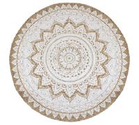 Area Rug Living Room Floor Carpet Floor Mat Braided Jute Printed Round vidaXL