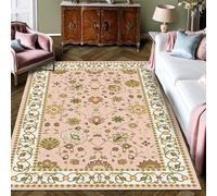 Area Rug Living Room Rugs: Floral Washable Rug Vintage Soft Boho Non-Slip Carpet Indoor Floor Stain Resistant Large Carpets for Bedroom Dining Room Farmhouse Nursery Hallway Home Office,72*107.8inch