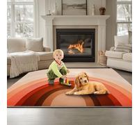 Area Rug Minimalist Rainbow Arch 60 x 90 cm, Washable Living Room Rug Non-Slip Stain Carpet Orange Color For Bedroom Hall Kids Baby Room, Hallway Runners Carpet Mat
