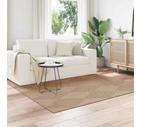 Area Rug Natural Polyester 240 x 240 cm Square Non-Slip Machine Washable Durable