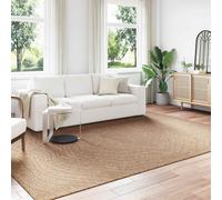 Area Rug Natural Polyester 280 x 200 cm Rectangular Moire Non-Slip MachineWashS