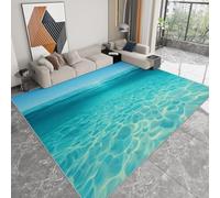 Area Rug Photography Underwater Ripples 120 x 180 cm Short Pile & Flannel Easy Care Rug, Teal Anti-Skid Carpets Indoor Non Slip Mat for Living Room Bedroom Floor Runner