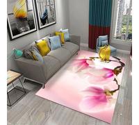 Area Rug Plant Magnolia Flower 3D Printed Carpet Polyester Soft Touch Short Pile Rug Non Slip Area Rug Easy Clean For Living Room Bedroom Kitchen Floor Mat 50 X 80 Cm With Rubber Backin /6323738724202