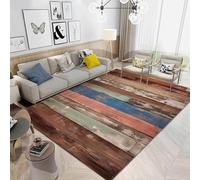Area Rug Retro Wood Grain 3D Printed Carpet Polyester Soft Touch Short Pile Rug Non Slip Area Rug Easy Clean For Living Room Bedroom Kitchen Floor Mat 80 X 120 Cm With Rubber Backing /8955818381763