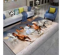 Area Rug Seamless Animal Horse Print 3D Rugs Non-Slip Mat Throw Rug Yoga For Living Room Playroom Classroom Nursery Decor Outdoor Floor Carpets 160 X 230 Cm, Easy Clean -53091203
