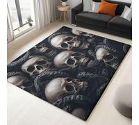Area Rug Skeleton Army 60x120 cm Washable Living Room Rugs, Soft Flannel Short Pile Carpet Non-Slip Rugs for Bedroom, Kids Room, Nursery