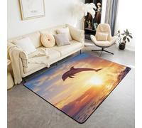 Area Rug Soft 3D Kids Rug Animal Dolphin Mat Nursery Rug Boys And Girls Cute Toddler Crawling Mat Non-Slip Carpet Easy Clean For Bedroom Hall Kitchen Living Room 90 X 150 Cm /6519806209167