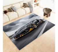 Area Rug Sports Car Road Gray Soft Rugs Non-Slip Non Shedding Machine Washable Foldable for Living Room Bedroom Children's Room Carpet Decor 60 x 90cm Grey