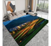 Area Rug Surrealism Nature Mountain Architecture, Carpet Large Area Bedroom Rugs Carpets 140 x 200 cm - Non-Slip Washable Green Living Room Rugs for Living Room Study Room Corridor Media Room