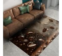 Area Rugs 160x230 Living Room Soft Large Rug for Bedroom Realistic Coffee Beans Dining Room Rugs Non Slip Low Pile Carpet for Indoor Home Office Decor Dark Under Kitchen Table Area Rug