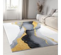 Area Rugs 180 x 240 cm Living Room, Watercolor Waves Marble Printed Rugs for Bedroom Hallway, Minimalism Non-shedding Durable Modern Floor Carpet, Super Soft Large Carpet Easy Care