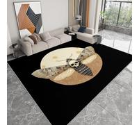 Area Rugs 180 x 240 cm, Simple Skull Dark Moth Printed Rugs for Living Room and Bedroom - Short Pile Non Shedding Washable Floor Carpet Soft Touch, Black