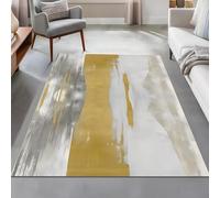 Area Rugs 2.6 x 4 ft,Black White Grey Abstract Modern,Yellow, 80 x 120 cm,Decorations Bedroom Living Room Coffee Table Couch Desk Chair