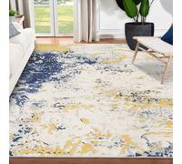 Area Rugs 2.6 x 4 ft,Blue White Abstract Mottled Modern,Yellow, 80 x 120 cm,Decorations Bedroom Living Room Coffee Table Couch Desk Chair