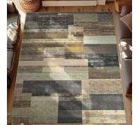 Area Rugs 2.6 x 4 ft,Modern Geometric Contemporary Checkered Multicolour,Grey, 80 x 120 cm,Decorations Bedroom Living Room Coffee Table Couch Desk Chair