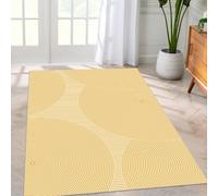 Area Rugs 2.6 x 4 ft,Modern Geometric Rainbow Stripe Design,Ochre Yellow, 80 x 120 cm,Decorations Bedroom Living Room Coffee Table Couch Desk Chair