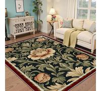 Area Rugs 200x250cm Gothic Renaissance Style Area Rug Vintage Dusty Pink Rose and Vine Floral Rug Romantic Botanical Carpet for Living Room Parlor Bridal Suite Decor