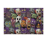 Area Rugs 24x36 in Machine Washable Non Slip Bathroom Carpet for Kitchen Entryway Bedroom Spooky Monsters Pattern