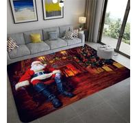 Area Rugs 3D Digital Print New Year Santa Claus Carpet Living Room Bedroom Sofa Mat Door Mat Kitchen Bathroom Mat Carpet Bath Mats For Home Decoration 80 X 160 Cm - Easy Clean -236073136644