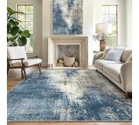 Area Rugs 5 x 7 ft,Modern Abstract White Brown, Dark Blue,155 x 215 cm, Decorative Rug for Living Room Bedroom Teenage Girls Room Decor