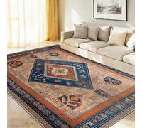Area Rugs 50 x 80 cm, Multicoloured Traditional Ethnic Geometric Symmetrical Totem Soft Carpet for Bedroom & Reading Nook, Non-Shedding Short Pile Rugs for Girls Room, Dressing Table & Study