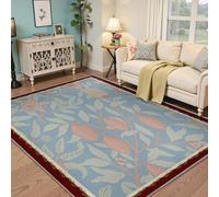 Area Rugs 60x90cm Washable Romantic Retro Aesthetic Thin Area Rug Pomegranate Floral Carpet Rural Fruit and Leaf Rug for Living Room Nursery Girls Bedroom Decor