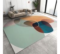 Area Rugs 8x10ft, Abstract Colorful Ellipse Art Area Rug for Living Room, Color Fusion Modern Design Modern Rug with Double Sided Carpet Tape for Bedroom Men Room Decor