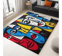 Area Rugs Abstract Human Face Graffiti 180x240cm Soft Fluffy Washable Area Rug, Modern Non-Slip Design Carpet Floor Mat, for Living Room Bedroom Kitchen Office