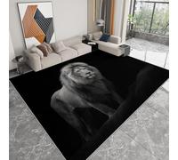Area Rugs Animals Lions Photography Portraits Soft Short Pile 4 x 5.6 ft, Machine Washable Carpets with TPR Non Slip Backing Foldable Floor Mat, Rug for Girls Bedroom Kitchen Kids Playroom Decor