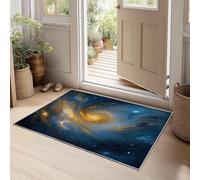 Area Rugs Bedroom Living Room Carpet Modern Fantasy Clouds Stars Space, Non-shedding Super Soft Easy Care 160 x 230 cm, Large Rug Flannel Non-slip Floor Mat Home Decoration Dark Blue