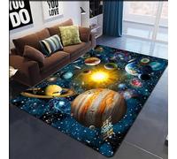 Area Rugs Carpeted Room Living Bedroom, Cartoon Planet Solar System Science Fiction 3D Flannel Rugs Bathroom, Men Boys Girls Modern Anti Slip, Floor Mat Kitchen Rug Pad, 100 X 200 Cm / 39.37-9Z7F/F8D