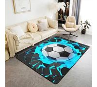 Area Rugs Carpeted Room Living Bedroom, Football Rugby Sports Theme 3D Flannel Rugs Bathroom, Men Boys Girls Modern Anti Slip, Floor Mat Kitchen Rug Pad, 50 X 80 Cm, Stain Resistant Ea /8701926925128