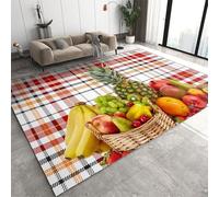 Area Rugs Carpeted Room Living Bedroom, Fruit Banana Pineapple Strawberry 3D Flannel Rugs Bathroom, Men Boys Girls Modern Anti Slip, Floor Mat Kitchen Rug Pad, 60 X 90 Cm, Stain Resist /9292514531814