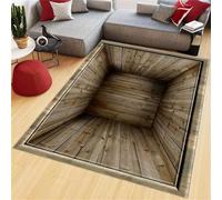 Area Rugs Carpeted Room Living Bedroom, Retro Wooden Space 3D Flannel Rugs Bathroom, Men Boys Girls Modern Anti Slip, Floor Mat Kitchen Rug Pad, 40 X 60 Cm, Stain Resistant Easy Clean /6075705791171