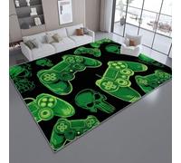 Area Rugs Cartoon Abstract Game Controller Easy Clean Floor Carpet for Bedroom Living Room, Indoor Carpet Nursery Room Home Decor Aesthetic Rug 80 x 150 cm, Black Green