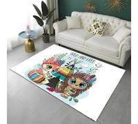 Area Rugs Cartoon Animal 3D Unicorn Owl Panda Patterns Soft Gaming Rug for Girl Boy Bedroom Non-slip Carpet for Living Room, Children's Room, Nursery Runner Floor Mat, 80x160 cm, Color 1