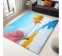 Area Rugs Cartoon Winter L Scape 140x200 cm Washable Area Rug Indoor Non-Slip Carpet, Soft Short Pile Flannel Rugs for Living Room Bedroom Children's Room
