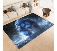 Area Rugs Faux Cashmere 160x230 cm 3D Gorilla River Creative Print Carpet With Non-Slip Backing Machine Washable Vacuum-Friendly Living Room Floor Mat Collapsible for Home Bedroom Nursery Dorm