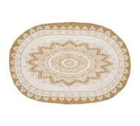 Area Rugs Floral Natural with White Print 205 x 305 cm Jute