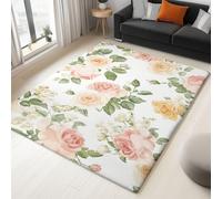 Area Rugs Floral Owl Rugs Living Room Non-Slip Short Pile Rug Yellow Brown Soft Rugs for Bedroom Home Decor Carpet 120 x 180 cm