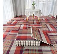Area Rugs,Fluffy Area Rugs, 80 Pieces Puzzle Play Mat for Parlor,Square Carpet Tiles,Striped Pattern,12x12 Inch(Hg,0.23 Inch)