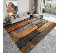 Area Rugs for Bedroom 140x200 cm Large Short Pile Rugs, Living Room Modern retro wooden plank wall Carpet - Brown Non Shedding Durable Super Soft Non Slip Rug Easy to Clean Pet-Friendly Mat