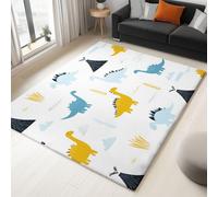 Area Rugs for Bedroom 160x230 cm Non-Slip Rugs Living Room White Carpet, Minimalist Cartoon Dinosaur Non Shedding Durable Super Soft Washable Shot Pile Rug Easy to Clean - Pet-Friendly Mat