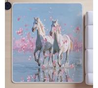 Area Rugs for Bedroom, Modern Super SofFluffy Shaggy RugEasy Carefor Bedroom Dorm Nursery Kids Room Office Lounge Home DecorPinkCartoon Cute White Horse120 cm x 170 cm.