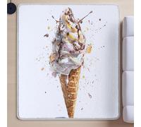 Area Rugs for Bedroom, Modern Super SofWashable RugsEasy Carefor Bedroom Dorm Nursery Kids Room Office Lounge Home DecorWhiteIllustration Minimalist Ice Cream60 cm x 110 cm.
