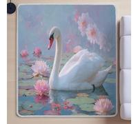 Area Rugs for Bedroom, Modern Super SofWashable RugsEasy Carefor Bedroom Dorm Nursery Kids Room Office Lounge Home DecorPinkIllustration Dreamy White Swan160 cm x 230 cm.