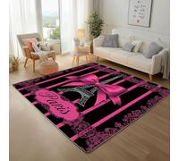 Area Rugs for Indoor - Soft Pile Washable Eiffel Tower Paris Runners for Living Room Bedroom Dining Room TV Lounge Floor Carpet Mat(160x230cm Bow Tie Pattern Red)