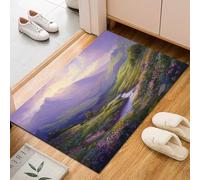 Area Rugs for Indoor - Soft Pile Washable Mountain And River Landscape Runners for Living Room Bedroom Dining Room TV Lounge Floor Carpet Mat(60x90cm Purple Natural Scenery)