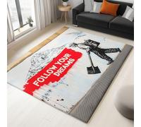 Area Rugs for Living Room 180x240cm Street Art Chase Your Dream, Non-Slip Washable Rug for Bedroom, Short Pile Floor Carpet Durable Super Soft Multicolour Rug for Office Bathroom Dinning Room Playroom